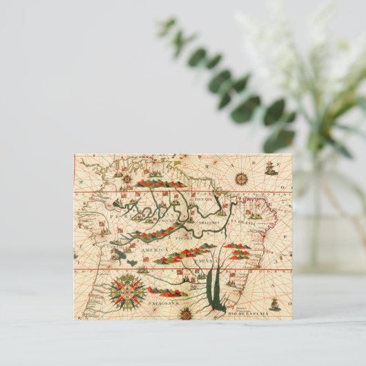 Antike Karte Südamerikas (Stehend Vorderseite)