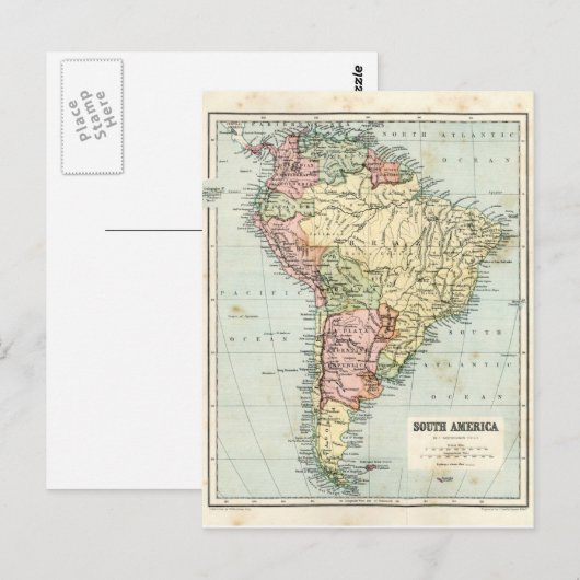 Antike Karte Südamerikas (Vorne/Hinten)