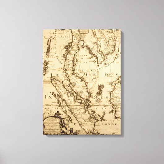 Antike Karte Südostasiens | 1687 Leinwanddruck (Vorderseite)