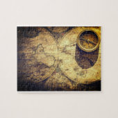 Antike Karte und Kompass Puzzle (Horizontal)