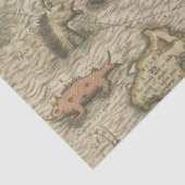 Antike Karte und Meereslebewesen dekoupage Seidenpapier (Detail)