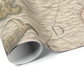 Antike Karte und Meereslebewesen Geschenkpapier (Rolleneckpunkt)