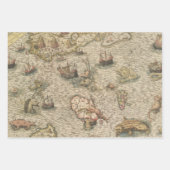 Antike Karte und Meereslebewesen Geschenkpapier Set (Vorderseite 2)