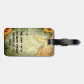 Antike Karte und Schiff Gepäckanhänger (Rückseite horizontal)