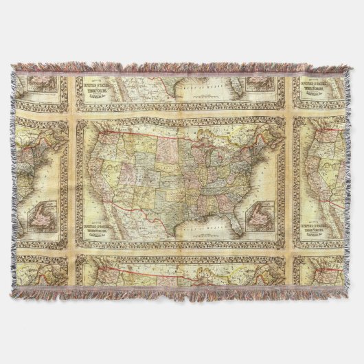 Antike Karte Vereinigte Staaten Amerika USA Decke (Vorderseite)