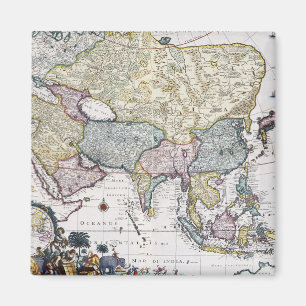 Antike Karte von Asien 1696 Magnet