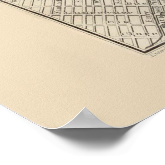 Antike Karte von Baltimore Maryland 1866 Poster (Ecke)