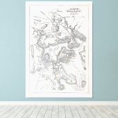 Antike Karte von Boston | 1775-1776 Leinwanddruck (Insitu (Holzboden))