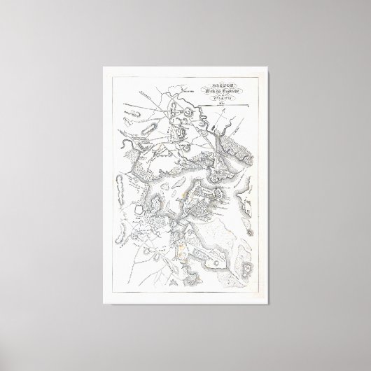 Antike Karte von Boston | 1775-1776 Leinwanddruck (Vorderseite)