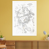 Antike Karte von Boston | 1775-1776 Leinwanddruck (Insitu (Wohnzimmer))