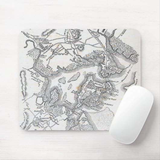 Antike Karte von Boston | 1775-1776 Mousepad (Mit Mouse)