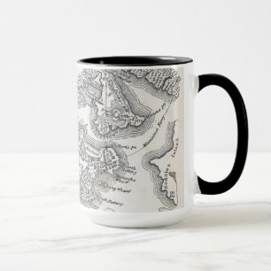 Antike Karte von Boston   1775-1776 Tasse