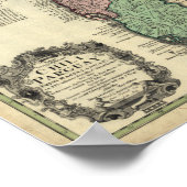 Antike Karte von Chile & Paraguay 1733 Poster (Ecke)