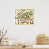 Antike Karte von Deutschland c. 1657 Poster (Küche)