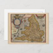 Antike Karte von England aus dem Jahr 1573 (Vorne/Hinten)