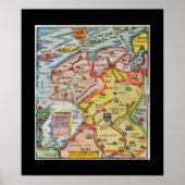 Antike Karte von Fiesland - Fryslân - Westfrieslan Poster (Vorne)