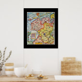 Antike Karte von Fiesland - Fryslân - Westfrieslan Poster (Küche)