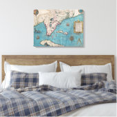 Antike Karte von Florida und Kuba Leinwanddruck (Insitu (Schlafzimmer))