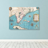 Antike Karte von Florida und Kuba Leinwanddruck (Insitu (Holzboden))