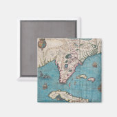Antike Karte von Florida und Kuba Magnet (Vorderseite/Rückseite)