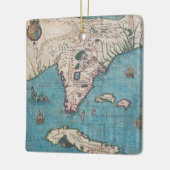 Antike Karte von Florida und von Kuba Keramikornament (Links)