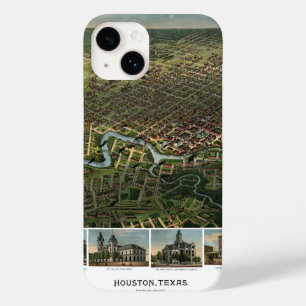 Antike Karte von Houston, Texas mit Buffalo River Case-Mate iPhone 14 Hülle