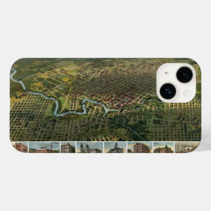 Antike Karte von Houston, Texas mit Buffalo River Case-Mate iPhone 14 Hülle