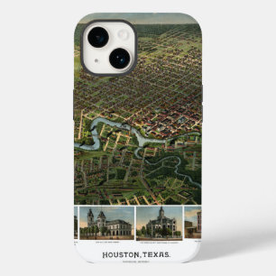 Antike Karte von Houston, Texas mit Buffalo River iPhone 14 Hülle