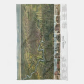 Antike Karte von Houston, Texas mit Fluss Buffalo Geschirrtuch (Vertikal)