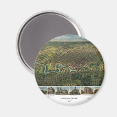 Antike Karte von Houston, Texas mit Fluss Buffalo Magnet (Vorderseite/Rückseite)