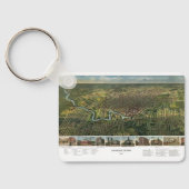 Antike Karte von Houston, Texas mit Fluss Buffalo Schlüsselanhänger (Rückseite)