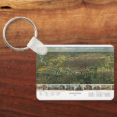 Antike Karte von Houston, Texas mit Fluss Buffalo Schlüsselanhänger (Rückseite)