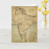 Antike Karte von Indien im 19. Jahrhundert (Gelbe Blume)