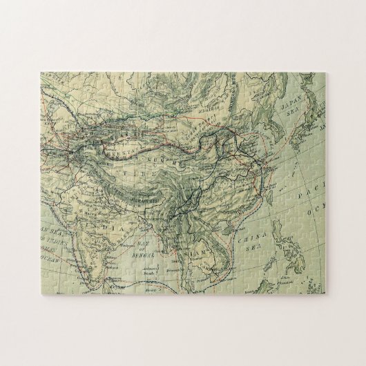 Antike Karte von Indien und Tibet Puzzle (Horizontal)