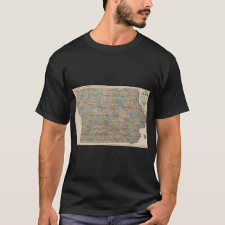 Antike Karte von Iowa 1875 T-Shirt