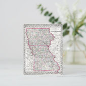 Antike Karte von Iowa & Missouri ca. 1874 (Stehend Vorderseite)