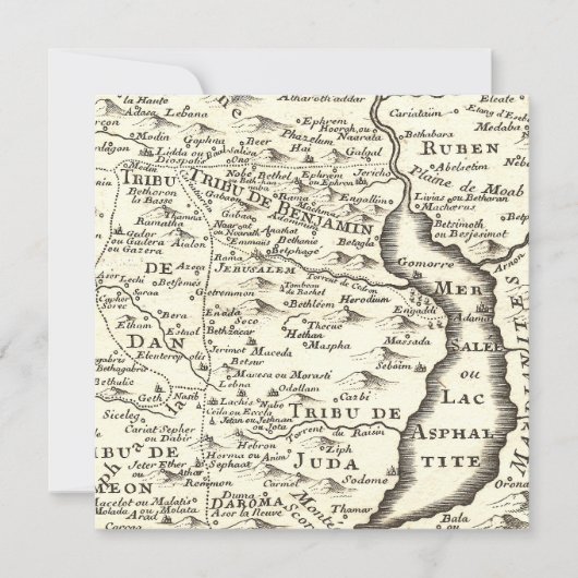 Antike Karte von Israel Bar Miztvah Einladungen (Vorderseite)