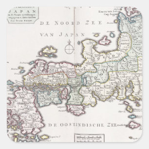 Antike Karte von Japan   1769 Quadratischer Aufkleber