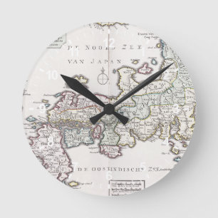 Antike Karte von Japan   1769 Runde Wanduhr