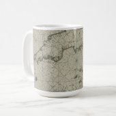 Antike Karte von Kanal, 1666 (Farbstich) Kaffeetasse (Vorderseite Links)