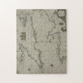 Antike Karte von Kanal, 1666 (Farbstich) Puzzle (Vertikal)