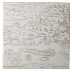 Antike Karte von Kroatien Fliese