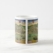 Antike Karte von Lissabon, Portugal, von Braun/Hog Kaffeetasse (Mittel)