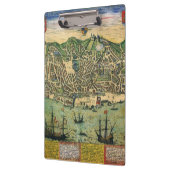 Antike Karte von Lissabon, Portugal, von Braun/Hog Klemmbrett (Links)