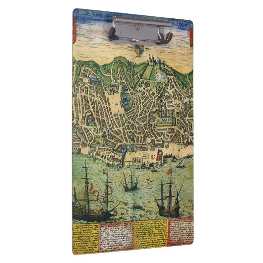 Antike Karte von Lissabon, Portugal, von Braun/Hog Klemmbrett (Rechts)