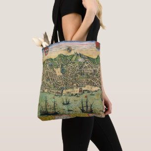 Antike Karte von Lissabon, Portugal von Braun/Hoge Tasche