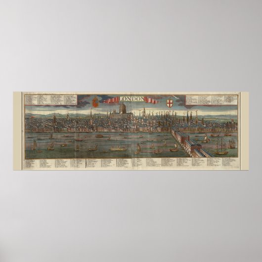 Antike Karte von London Print Poster (Vorne)