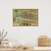Antike Karte von London von Braun & Hogenberg Poster (Küche)