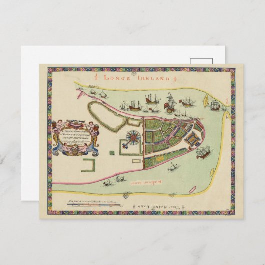 Antike Karte von Long Island New York (Vorne/Hinten)