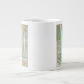 Antike Karte von Lower Manhattan und Central Park Jumbo-Tasse (Vorderseite)